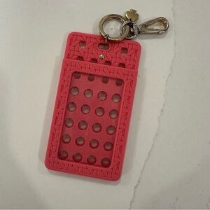 Kate Spade New York Id Badge Clip Key Chain, Coral Caning